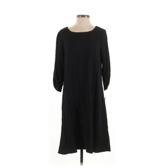 Yushi Black Knee Length Half Sleeve Tunic Dress womens size small - Picture 1 of 9